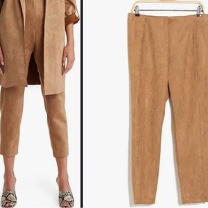 Tahari Tan Suede Faux Dress Pull Up Pants